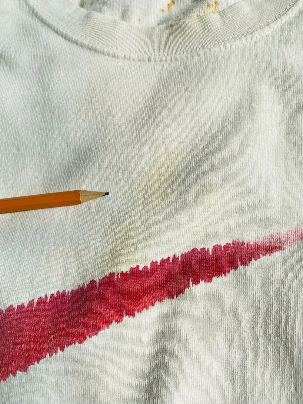 Nike White Sleeveless Muscle Tank Pink Swoosh  XL Distressed Stained DIY Project